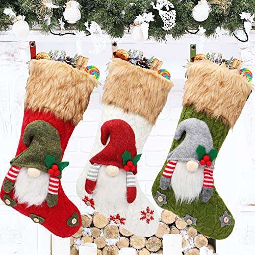3 calcetines de Navidad de 50 cm aprox. cada uno