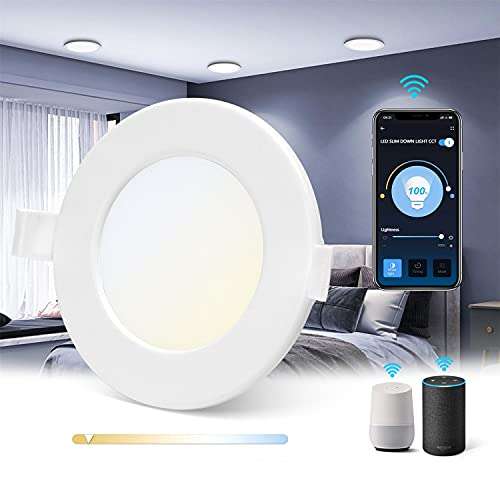 Downlight LED Empotrable Wifi, Regulable 3000-6500K, Compatible Alexa y Google.