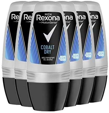 Rexona Desodorante Antitranspirante Cobalt Roll On 50ml Pack de 6: Total 300 ml