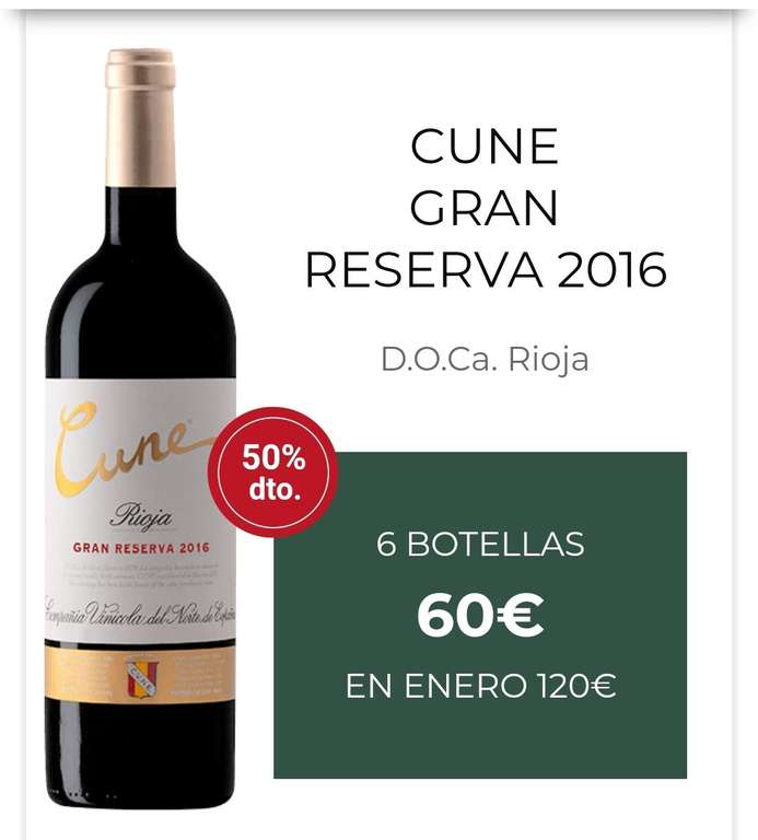 Cune gran reserva 2016 d.O.Ca. Rioja (leer descripción)