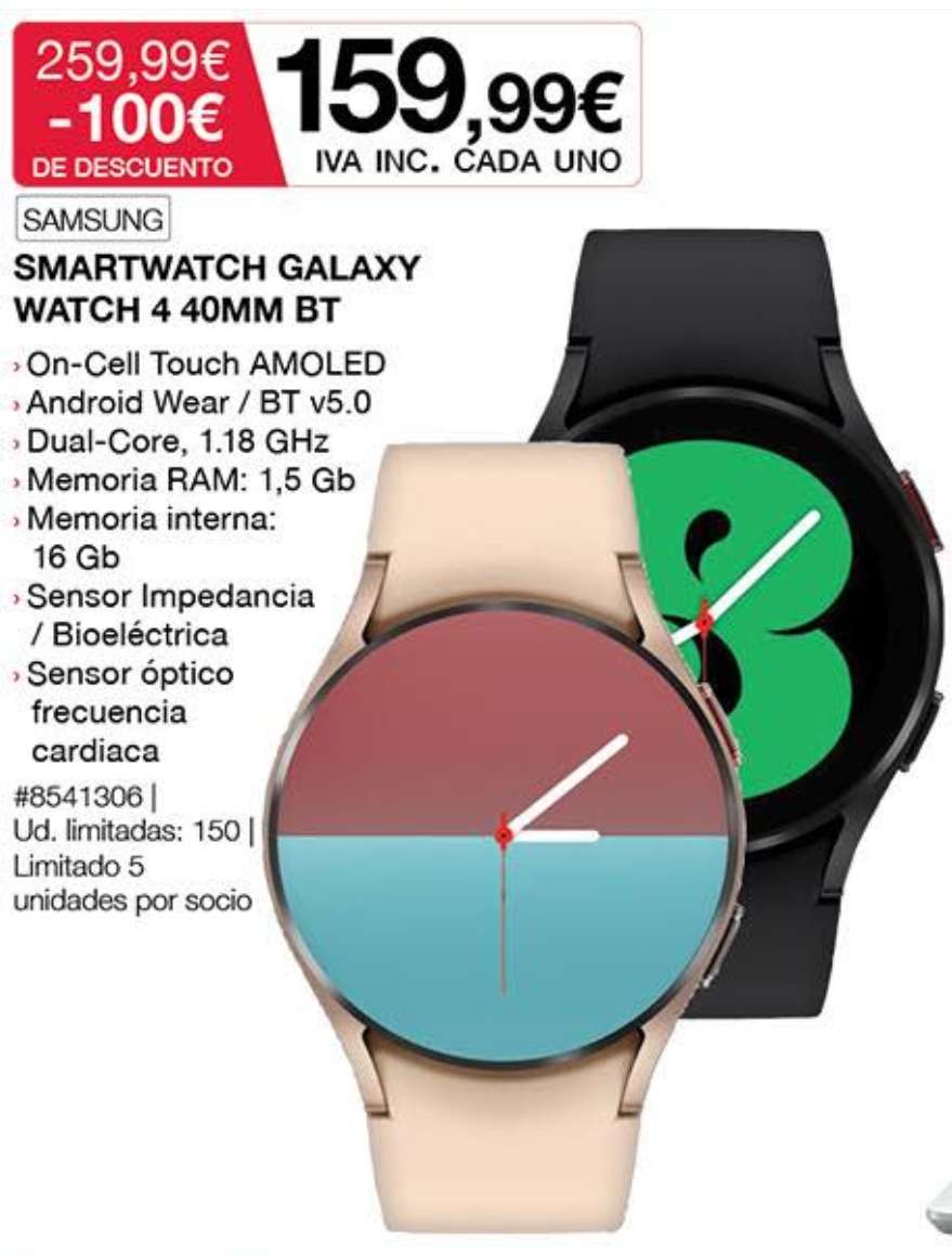 Samsung Galaxy Watch 4 40mm BT en Costco » Chollometro
