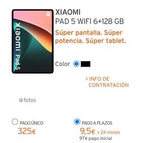 Xiaomi Pad 5 en Simyo con pago único