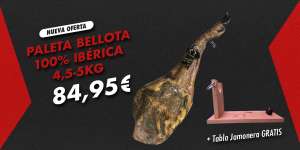 Paleta Bellota 100% Ibérica 4,5-5kg + tabla jamonera gratis