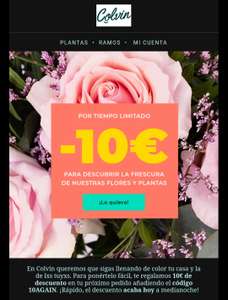10 euros de descuento en Floristerias Colvin SOLO HOY