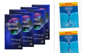 72 condones DUREX placer prolongado (6 cajas) y 2 muestras de lubricante. (Hay que comprar 3 productos, ver descripción)