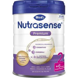 HERO BABY Nutrasense Premium 2 leche infantil de continuación desde 6 meses lata 800 g sin aceite de palma (seguid los pasos)