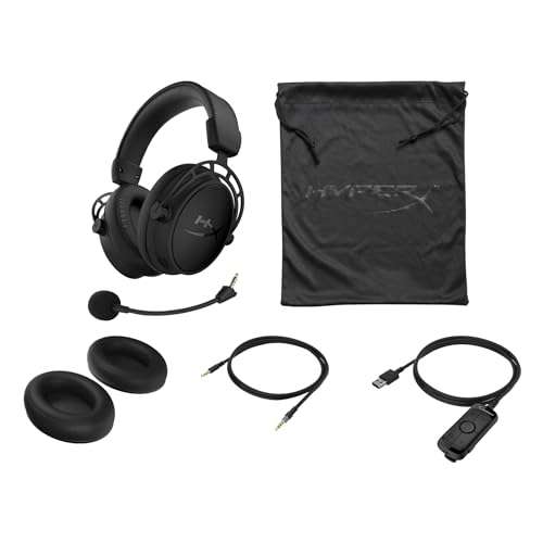 HyperX Cloud Alpha S - Auriculares gaming con sonido envolvente 7.1, controladores de doble cámara, micrófono cancelación del ruido, Negro