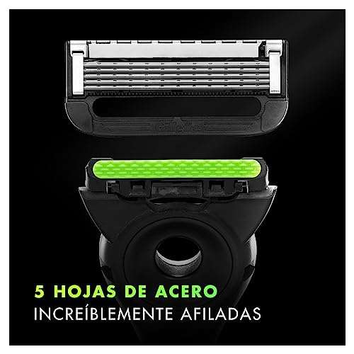 Gillette Labs Maquinilla de Afeitar Hombre con Barra Exfoliante + 5 Cuchillas de Afeitar de Recambio + Espuma de Afeitar y Base Magnética