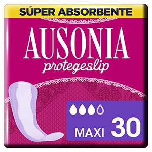 Ausonia Protegeslips Maxi con Sistema No Olor y Máxima Protección, 30 Unidades - Compra 2 y Ahorra 50% en Marca AUSONIA