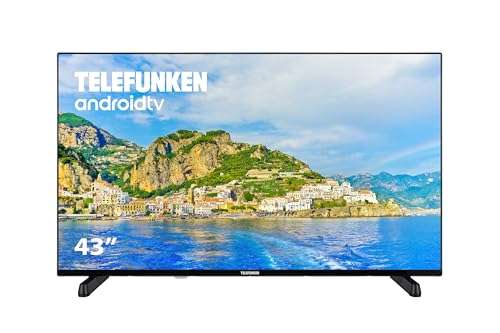 Televisor Telefunken 43DTUA724 - Android TV 43 Pulgadas 4K Ultra HD, Diseño sin Marcos, HDR10, Dolby Vision, Bluetooth, Chromecast Integrado
