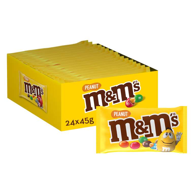 M&M's Peanuts Snack en Bolitas de Colores de Cacahuete y Chocolate con Leche (24×45g)