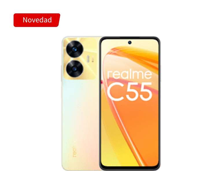 Móvil - realme C55, Gold, 256 GB, 8 GB RAM, 6.72 " FHD+, Helio G88 Powerful Octa-core Architecture , 5000 mAh, Android 13
