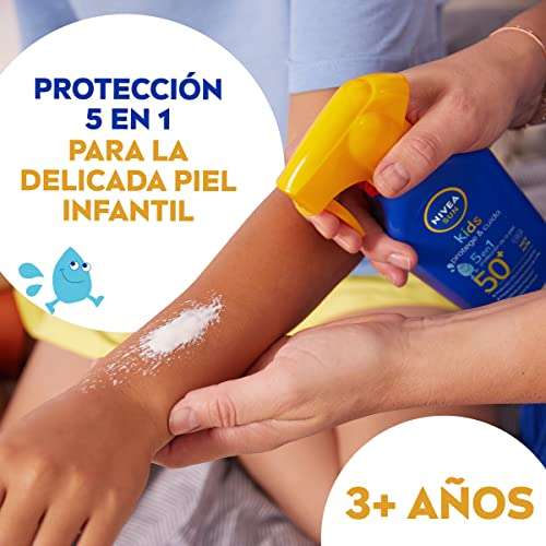 Protector sola niños NIVEA SUN Spray Solar Kids Protege & Cuida FP50+ 270 ml, protector solar muy alta infantil