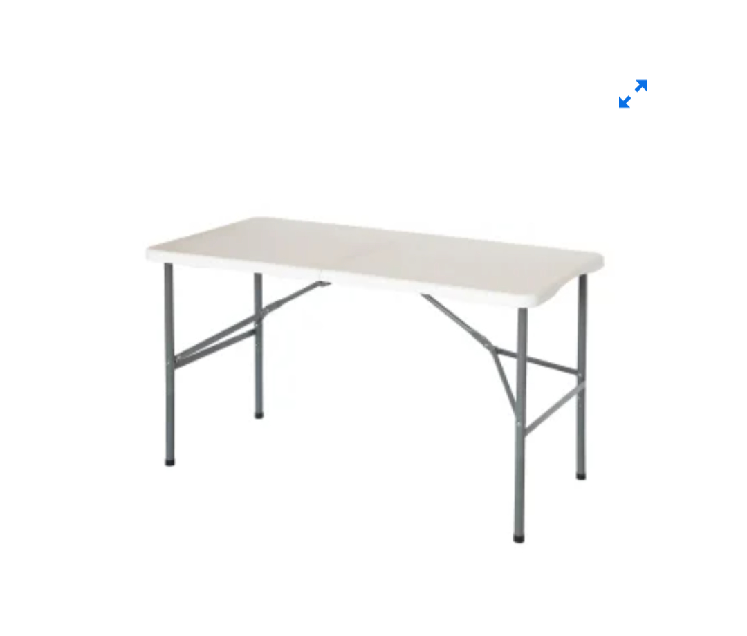 Mesa Plegable de Resina 122x60x74 cm 7House - Blanco