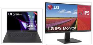 Portátil LG gram Pro 16" IPS Ultra 7 32GB 512GB W11 + Monitor LG 24" IPS
