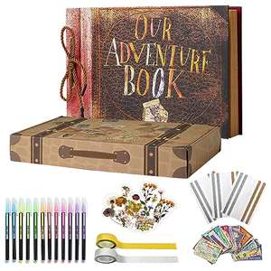 Our Adventure Book Álbum de Fotos DIY Álbum de Recortes con Caja para Viajes Cumpleaños Aniversario Boda San Valentín Navidad Baby Shower