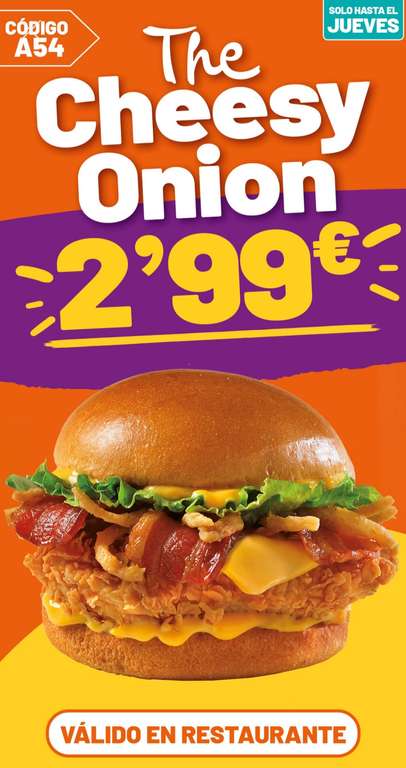 Cheesy Onion a 2.99 euros en Popeyes hasta el jueves