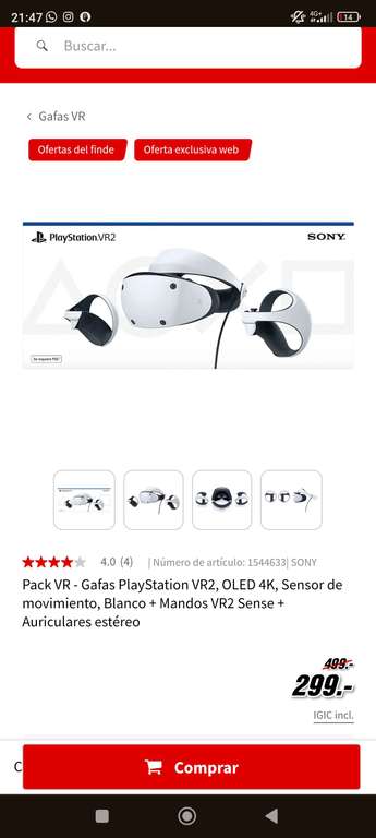 Gafas PlayStation VR2 sin/con Horizon Call of the Mountain Ps5. Mediamarkt Canarias