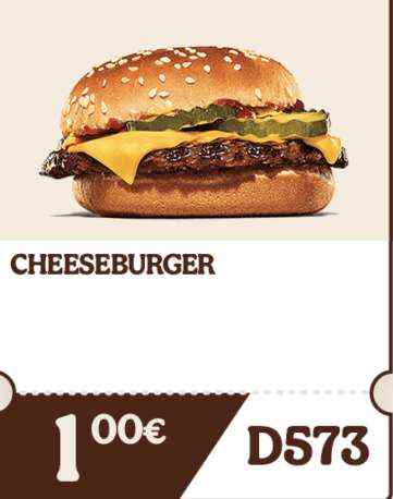Cheeseburger por 1€
