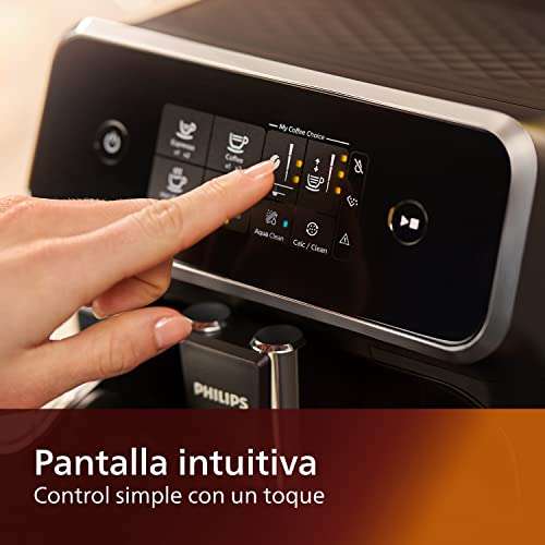 Philips Serie 2200 Cafetera Superautomática - Sistema de Leche LatteGo, 3  Variedades de Café, Pantalla Táctil Intuitiva