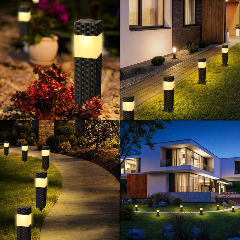 Joomer Luces Solares LED Exterior Jardin, 8 Paquete IP65 Impermeable Lámpara LED Luz Solar Exterior, Lamparas solares Jardín