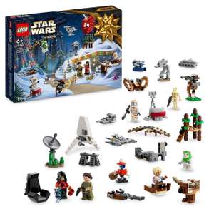 LEGO75366 Star Wars Calendario de Adviento 2023 con 24 Regalos Que Incluyen 9 Personajes, 10 Vehículos de Juguete y 5 Mini-Maquetas Icónicas