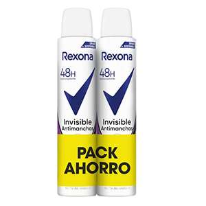 Rexona Invisible Desodorante Aerosol Antitranspirante para mujer, antimanchas, 2 x 200 ml