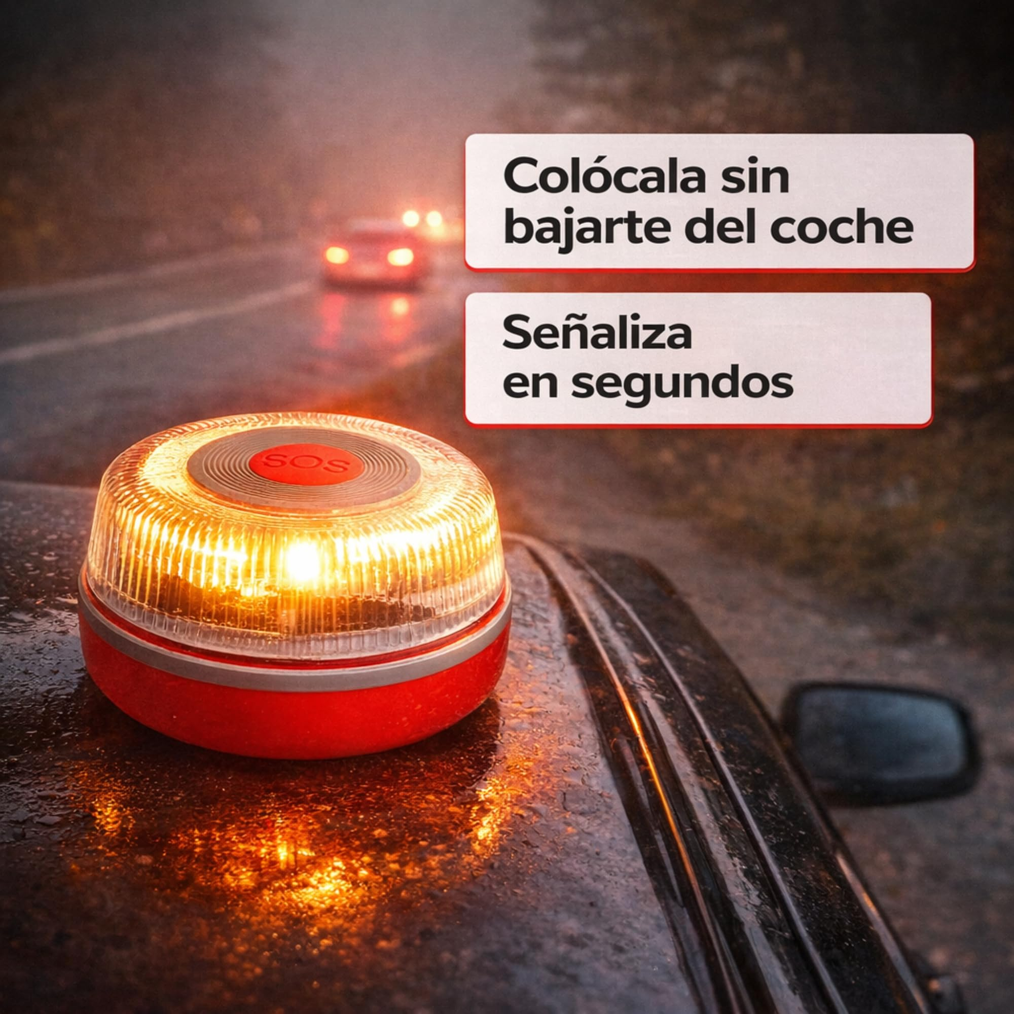 Baliza V16 Homologada DGT con Geolocalizador | Luz de Emergencia Coche Certificada DGT 3.0 | 12 Años Conectividad - V16 Homologada 2026