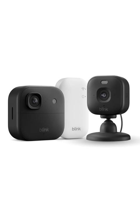 Cámara exterior 2K+ Blink (última generación), sistema de 1 cámara, Negro + Cámara Mini 2K+ Blink (última generación)