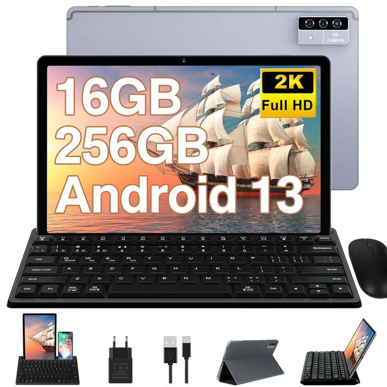 Oangcc 2024 Tablet 11 Pulgadas,16GB RAM+256GB ROM(TF 1TB) Android 13