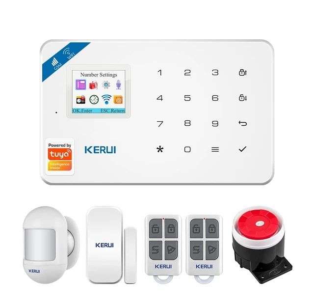 KERUI Tuya Smart WIFI GSM Sistema de alarma de seguridad funciona con Alexa