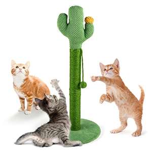 Rascador Gato Árbol para Gatos Cactus, 83x39cm (H x Ø) , Poste Rascadores de Sisal Natural