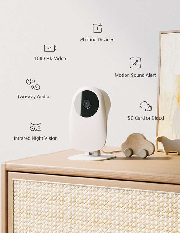 TakTark Camara Vigilancia Bebe, 3.2'' con y Audio Rotación de 300°,  Inalámbrico, Comunicación Bidireccional » Chollometro