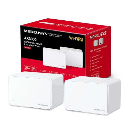 Mercusys Halo H80X(2-Pack) - Router Sistema WiFI 6 Mesh, AX3000, Doble Banda