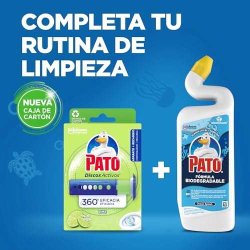 Pato Discos Activos Lima - Pack de 6 Recambios (36 Discos) - Limpia y Perfuma el Inodoro