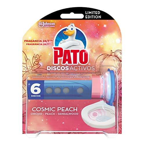 PATO Discos Activos WC Cosmic Peach, Limpia y Desinfecta, Aplicador + Recambio (3x2)