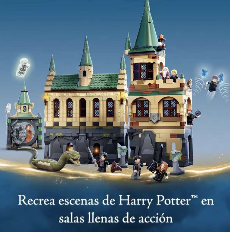 LEGO Oficial. Kit de construcción LEGO Harry Potter 76389 Hogwarts: Cámara Secreta, con la Cámara Secreta y el Gran Comedor (1176 piezas)