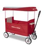 Radio Flyer EZ con toldo Vagón Plegable, Rojo, Carrito Plegable para niños de más de 1,5 años, Carro de jardín y Carga