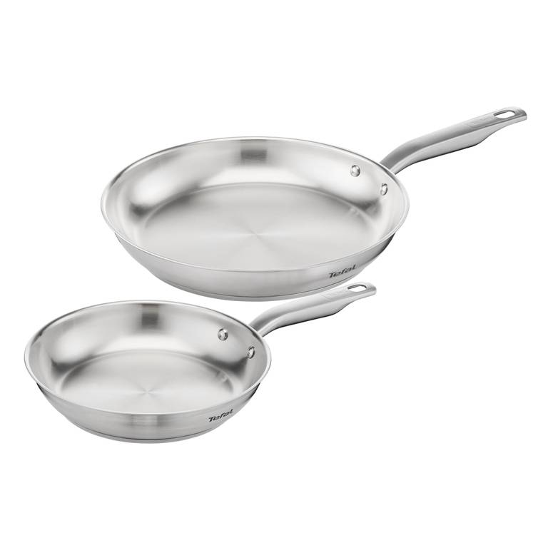 Tefal Virtuoso – Set de sartenes 24/28 cm, Mango Fijo, Inducción, Inox