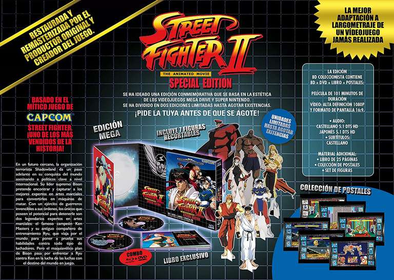 Street Fighter II Movie Blu-ray edición coleccionistas (MEGADRIVE y SUPERNES)