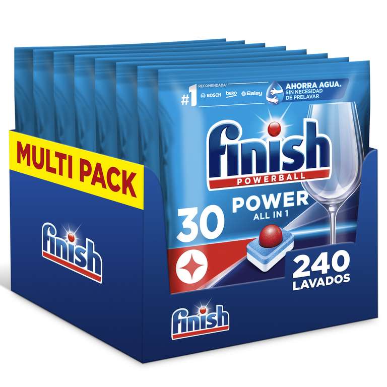 Finish Poweball Power All in 1 Pastillas para lavavajillas Regular 240 pastillas Edición 30 pastillas
