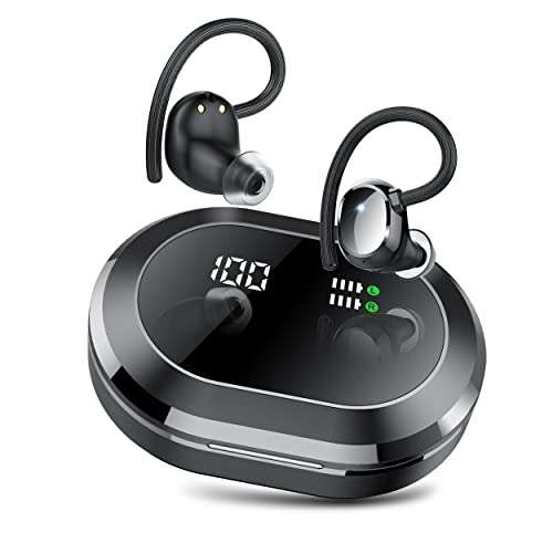 Auriculares Inalámbricos Deportivos Bluetooth 5.3 con Microfono, Caja de Carga Rápida USB-C 25 horas