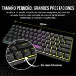 Corsair K65 RGB MINI 60% Teclado Mecánico con Cable para Juegos - Interruptores CHERRY MX ROJO - Teclados PBT Double-Shot- QWERTY ES - Negro