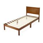 mazon Basics - Estructura de cama en madera maciza con cabecero clásico, tamaño individual, 90 x 190 cm