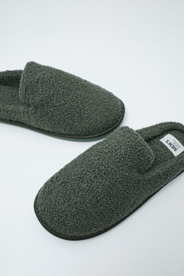 Zapatillas casa borreguito verde