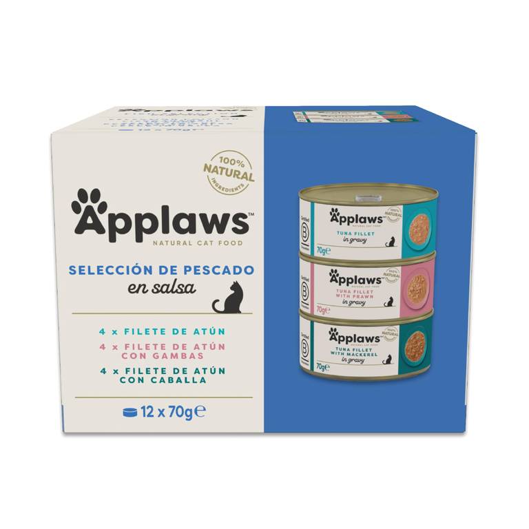 Multipack Comida Húmeda 100% Natural para Gatos Applaws (12 x 70g)
