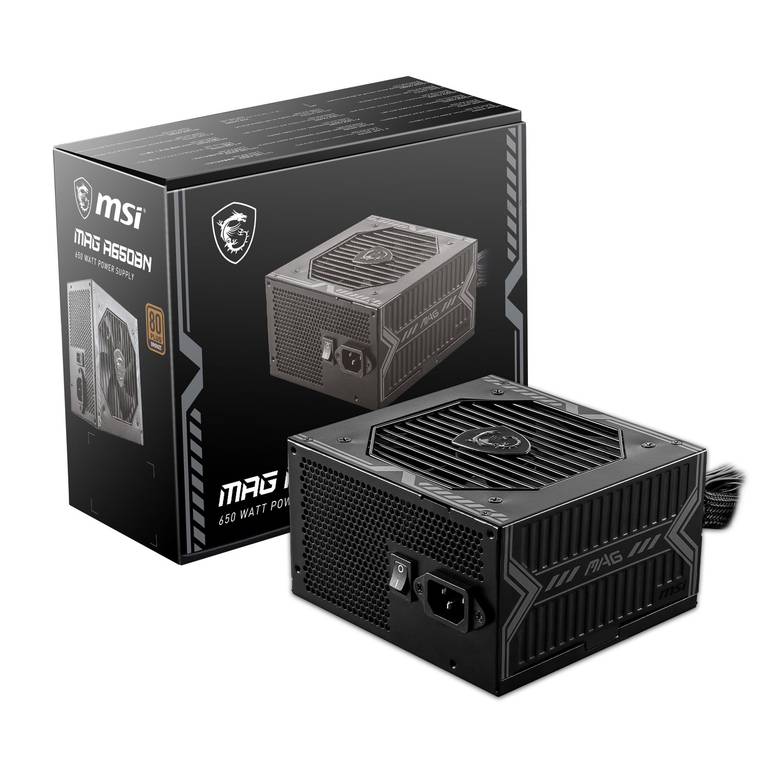 MSI MAG A650BN – Fuente de alimentación Gaming: 80 Plus Bronze, 650W, no modular