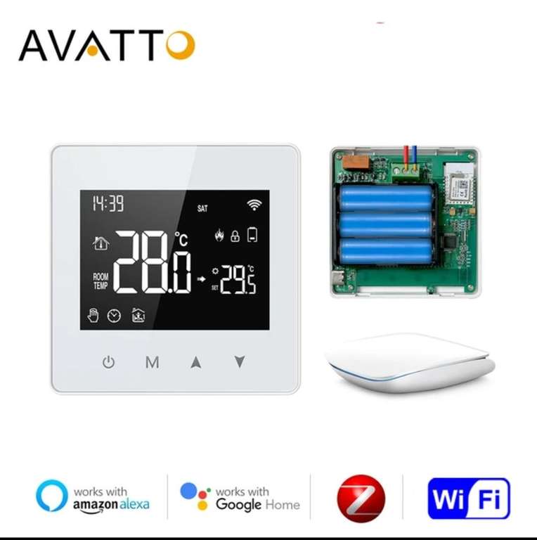 AVATTO-termostato Zigbee inteligente para casa, compatible Alexa y funciona con Google Home, Tuya, WiFi