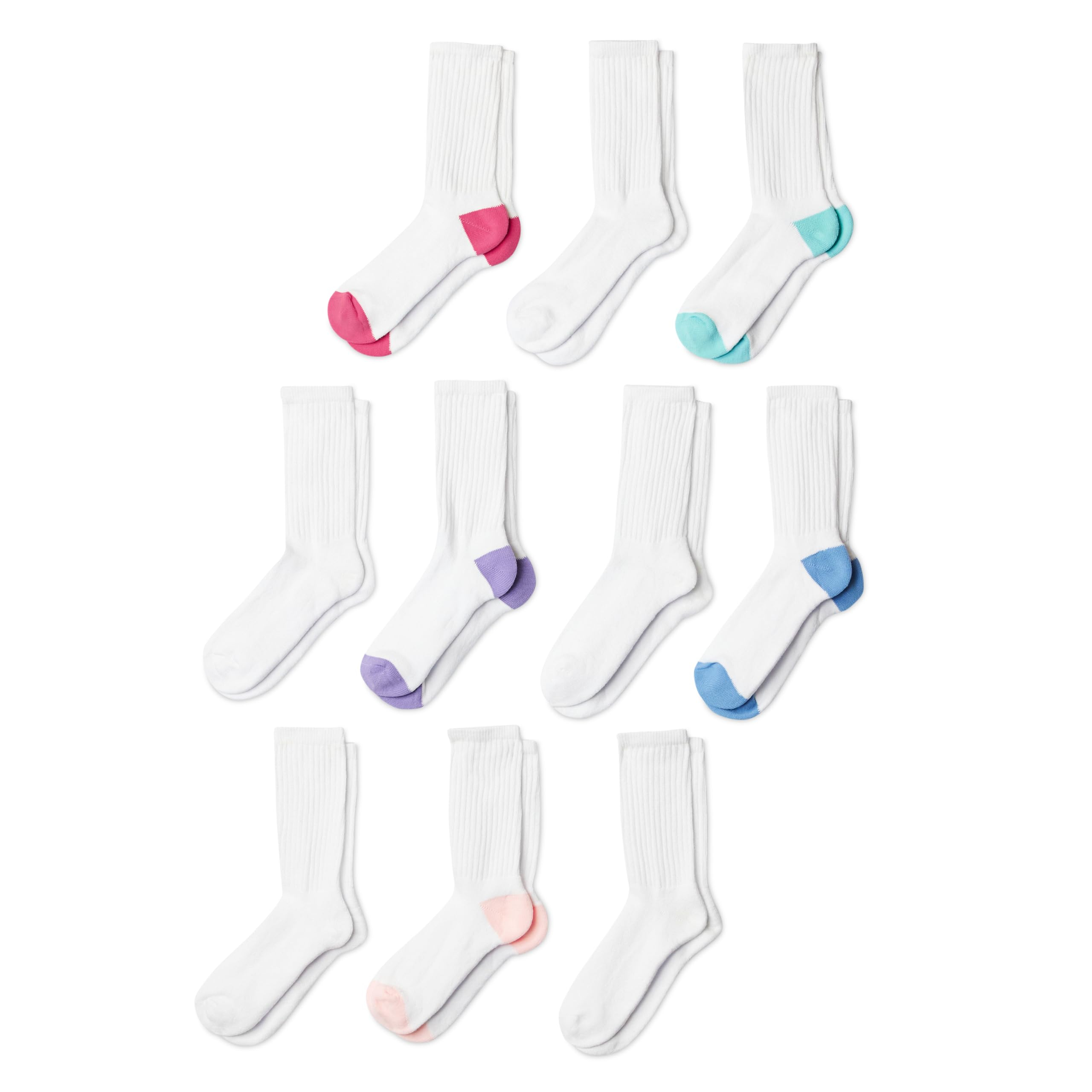 10 pares Amazon Essentials Mujer Calcetines de algodón ligeramente acolchados