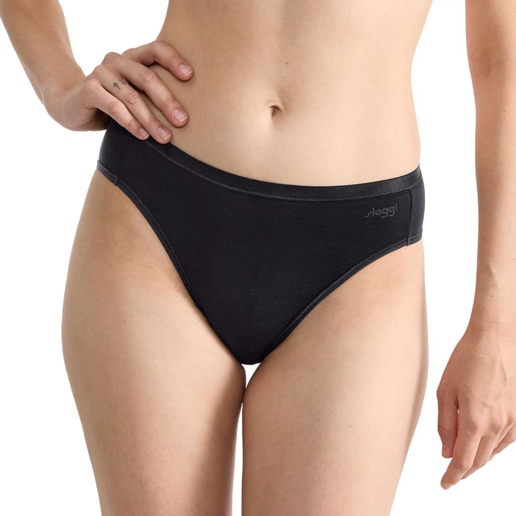 Bragas Negras Braga Midi Algodón Orgánico Negra Nueva Colección
